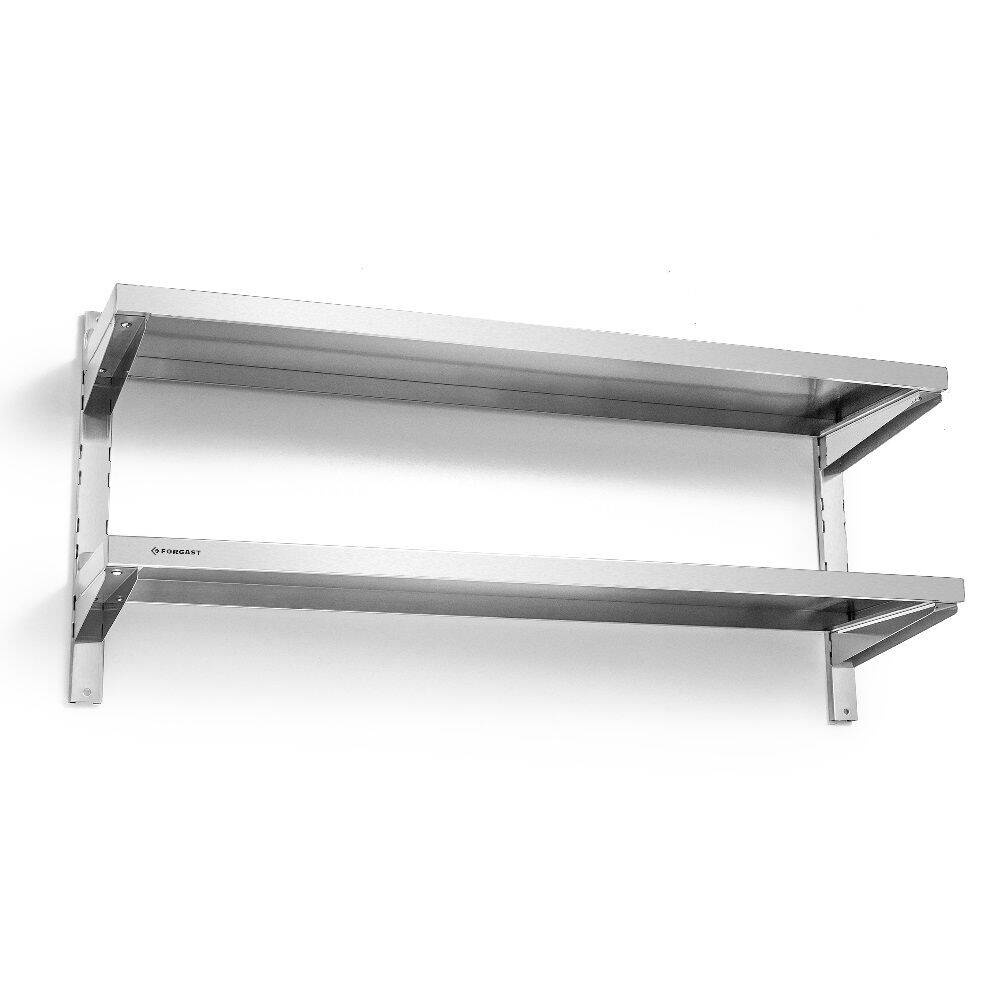 Raft dublu de perete din oțel inoxidabil 120x30x55 cm | FORGAST FG15002