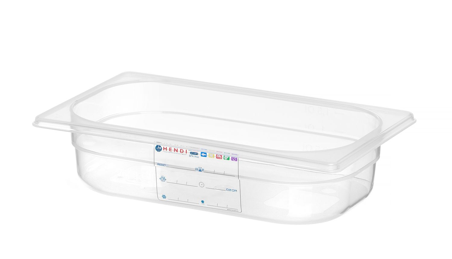 Recipient GN 1/4 ad. 6,5 cm din polipropilenă HACCP | HENDI 880388