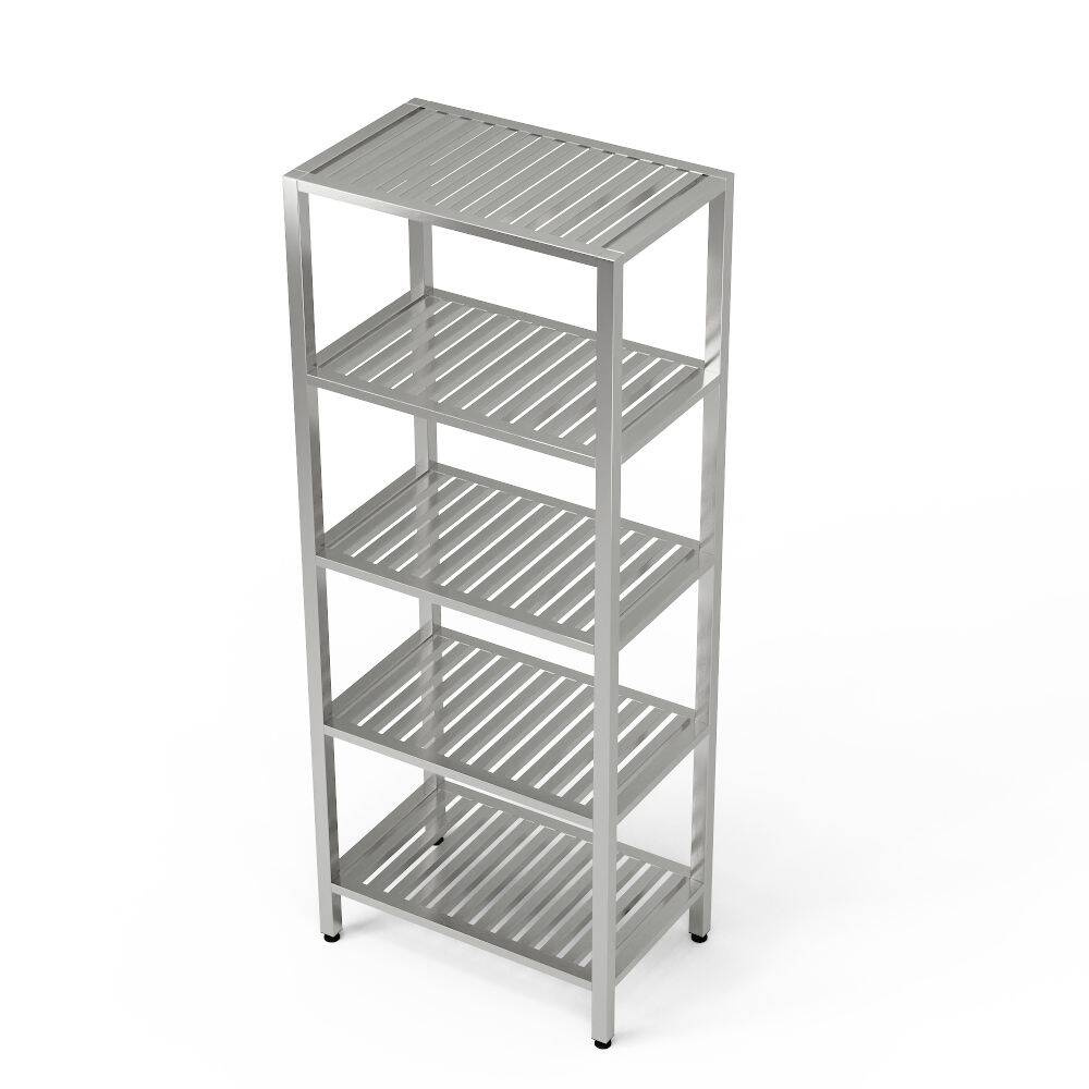 Raft Greting din oțel inoxidabil cu 5 rafturi 70x60x180 cm | FORGAST