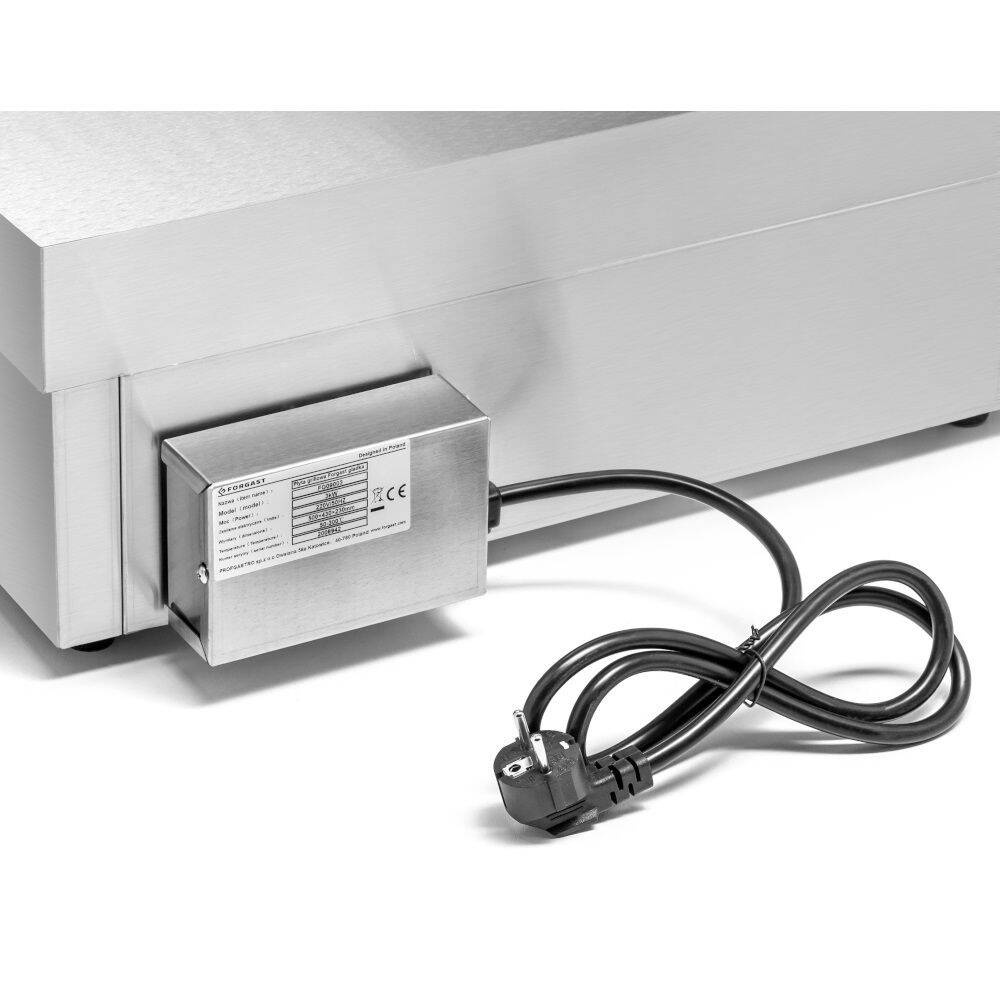 Plită electrică de grătar, netedă, 50x35 cm, 3 kW | FORGAST FG09103