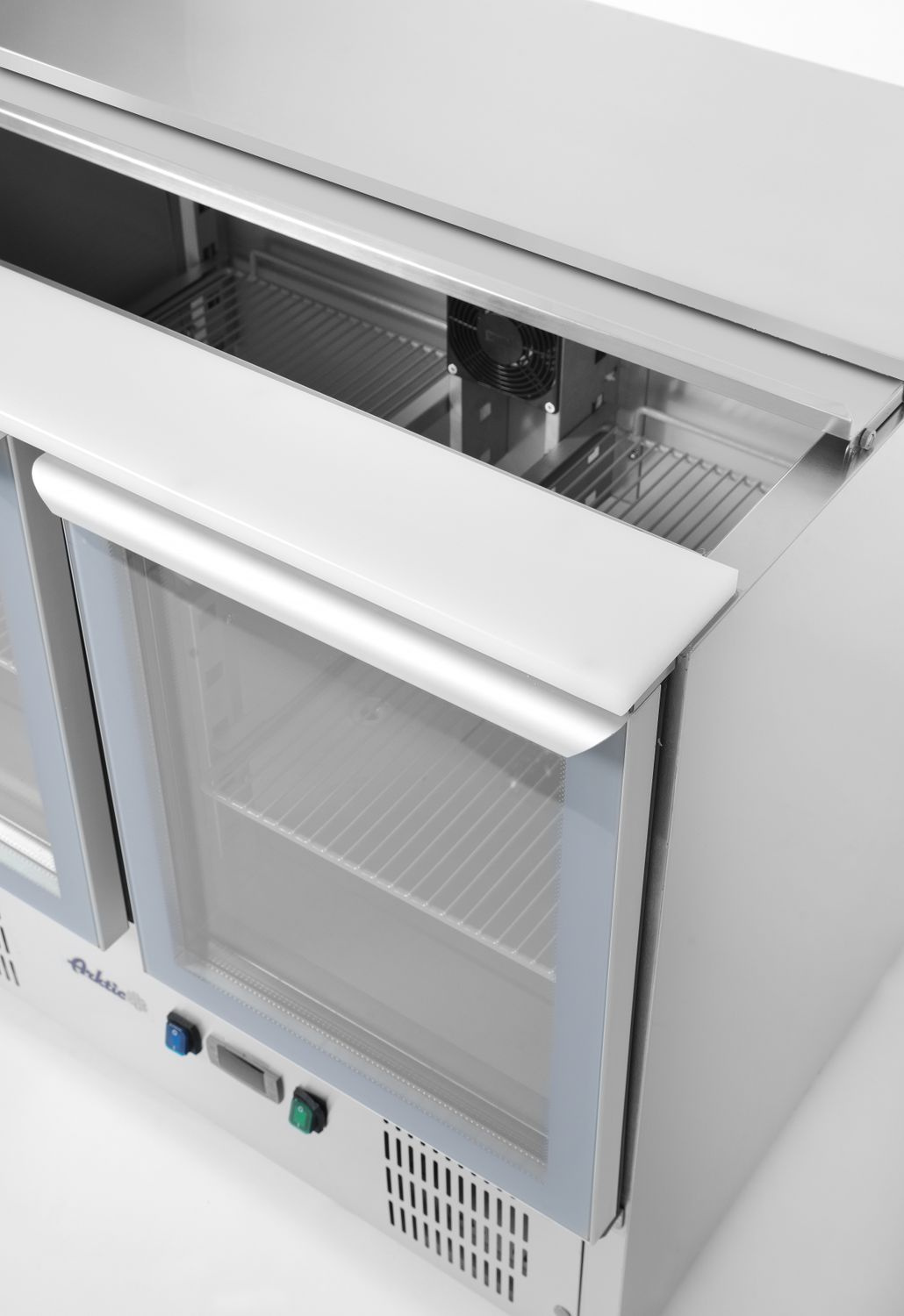 Salatieră frigorifică cu 2 uși și capac cu balamale HENDI 236246