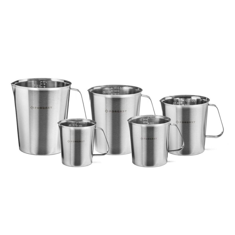 Cană gradată din oțel inoxidabil, capacitate 0,7 l | FORGAST FG11026