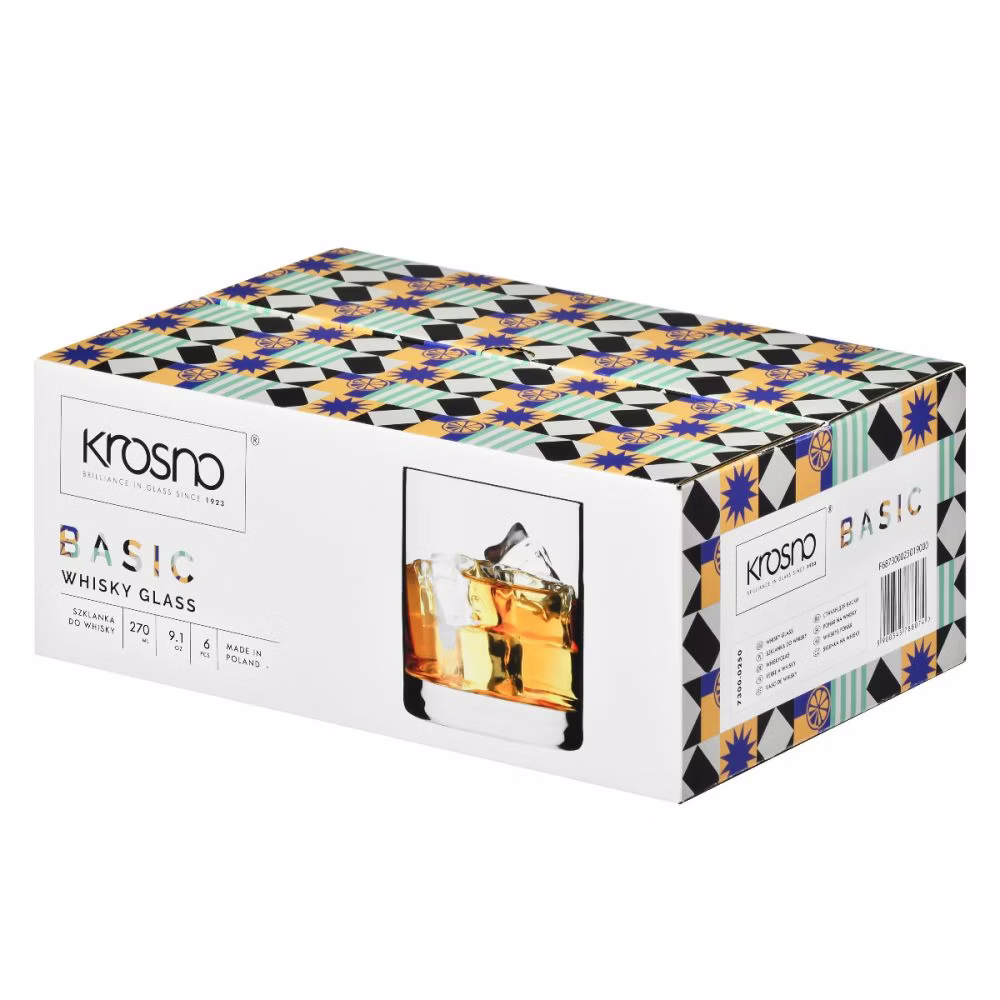 Pahar pentru whisky Basic 270 ml - set 6 bucăți | KROSNO GLASS F687300025019000