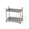 Cărucior pentru chelneri din oțel inoxidabil cu 2 rafturi și mâner vertical 100x40x85 cm | FORGAST