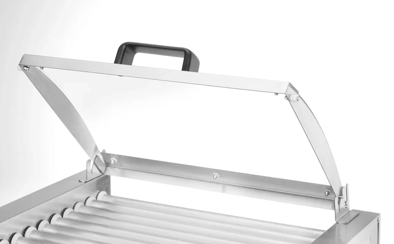 Încălzitor cu role pentru crenvurști, cu o singură zonă și capac, 9 role, 0,79 kW, 230 V | HENDI 268643