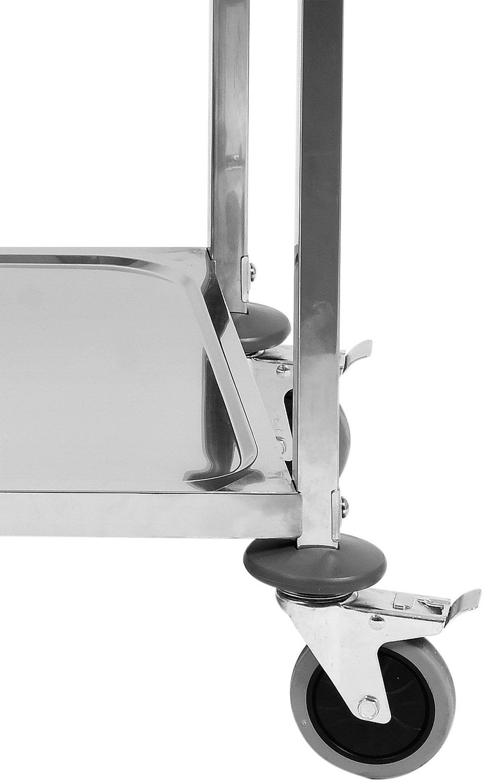 Cărucior de chelner pliabil din oțel inoxidabil cu 2 rafturi | YATO YG-09095