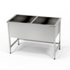 Bazin cu 2 camere din oțel inoxidabil (adâncime. 30 cm) 120x70x85 cm | FORGAST