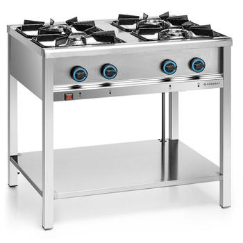 Cuptor pe gaz pentru servicii alimentare cu 4 arzătoare și raft inferior, 23 kW | FORGAST FG09451