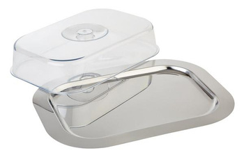 Tavă FINESSE din oțel inoxidabil cu capac din polistiren, 42x31x8.5 cm | APS 13122