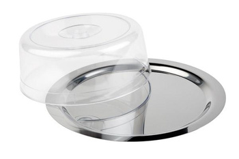 Tavă rotundă FINESSE, din oțel inoxidabil cu capac din polistiren, 38x12 cm | APS 13382