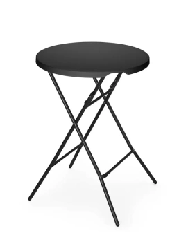 Masă de cocktail rotundă, neagră, diam. 80 cm | AMERBOX 811047