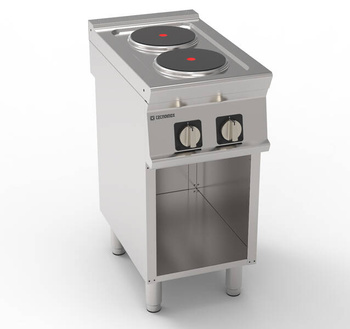Aragaz electric, cu 2 funduri, central. 22 cm cu bază deschisă | TECNOINOX 716008