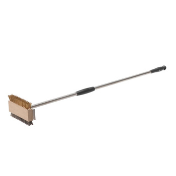 Perie dublă cu peri de alamă și oțel pentru grătar sau cuptor | GI.METAL AC-SPBI