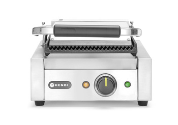 Grătar de contact simplu, plăci striate 22x23 cm, 1.8 kW | HENDI 263501