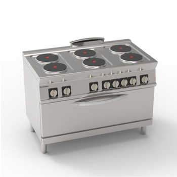 Aragaz electric cu 6 arzătoare și cuptor | TECNOINOX 716064