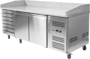 Masă frigorifică pentru pizza cu 2 uși și sertare | YATO YG-05310