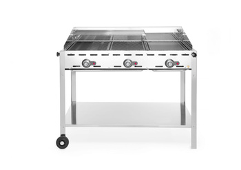 Grătar pe gaz Green Fire Kitchen Line, cu 3 arzătoare, 17.4 kW | HENDI 149591