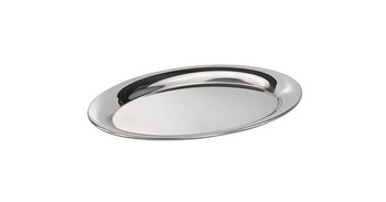 Tavă KAFFEEHAUS ovală, lustruită, mată, din oțel inoxidabil, 20x14.5x0.5 cm | APS 30115