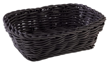 Coș pentru pâine din polipropilenă, dreptunghiular, negru, 19x13x6 cm | APS 50630