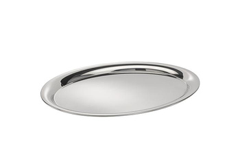 Tavă KAFFEEHAUS ovală, lustruită, mată, din oțel inoxidabil, 29x22x0.5 cm | APS 30117