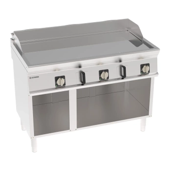 Placă grill electric, netedă, cromată, bază deschisă, 120 cm, 400V Tecno74 | TECNOINOX 716208