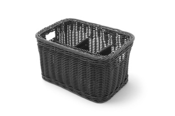 Coș pentru tacâmuri negru 26x18 cm | HENDI 426074