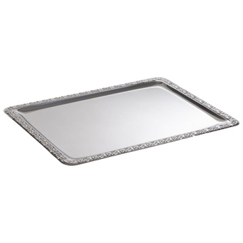 Tavă SCHÖNER ESSEN, cu margine decorativă, din oțel inoxidabil, 50x36x2 cm | APS 381