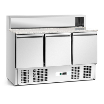 Cărucior frigorific cu 3 uși pentru pizza 400 l, cu extensie | FORGAST FG07203