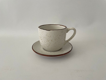 Ceașcă Bel 280 ml cu farfurioară 15 cm Still Rustic crem | KERA CERAMIKA 2.3.4.RUSTIC CREM