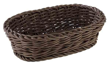 Coș din polipropilenă PROFI LINE, oval, maro, 19x12x6 cm | APS 50627