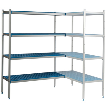 Raft de colț cu 5 rafturi adânci. 50 cm 2PD-55+5P-95+5P-105+10UM | ALUSHELF 50384