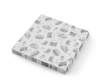 Hârtie pergament cu model fast-food, pătrată | HENDI 678282