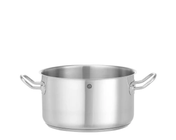 Oală medie din oțel inoxidabil Kitchen Line, capacitate 6 l, diametru 24 cm, înălțime 13,5 cm | HENDI 837726