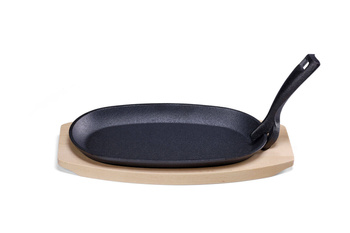 Platou din fontă cu bază și mâner din lemn HENDI 629383