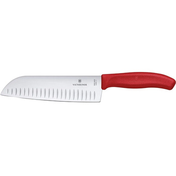 Cuțit Santoku Swiss Classic roșu, lungime lamă 17 cm | VICTORINOX 6.8521.17G