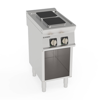 Aragaz electric pentru catering pe o bază deschisă 2 câmpuri pătrate 22x22 cm | TECNOINOX 716012