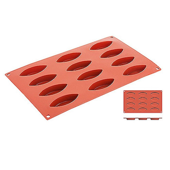 Formă de copt din silicon bărcuțe, 12 cavități, 7,2x3 cm | CONTACTO 6649/072