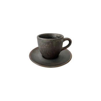 Ceașcă Bel 200 ml cu farfurioară 15 cm Still Cristall hematit | KERA CERAMIKA 2.3.1.HEMATIT