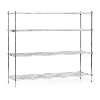 Raft de depozitare din oțel cromat, 4 rafturi, pliabil 182x61x180 cm | FORGAST FG15140