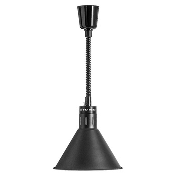 Lampă de încălzire pentru mâncăruri, neagră, conică, 0.25 kW, reglare înălțime 60-180 cm | FORGAST FG03344