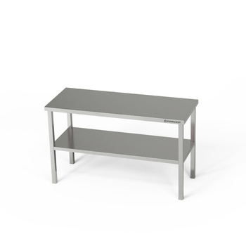 Extensie masă 2 rafturi din oțel inoxidabil 4 picioare 100x30x60 cm | FORGAST