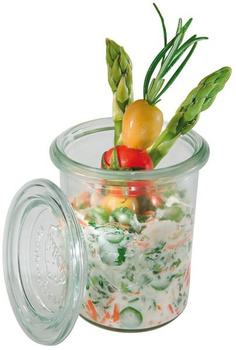 Set de borcane mici cu capace, 12 bucăți, 6x6x8 cm, 140 ml | APS 82314