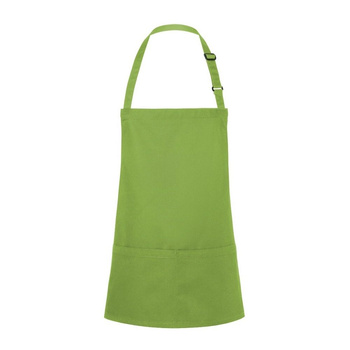 Șorț scurt de bază 75 x 60 cm cu buzunar și cataramă verde lime | KARLOWSKY BLS 6-81-Stck