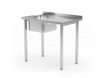 Masă cu chiuvetă cu 1 vas, 80x60x85 cm | HENDI 816776