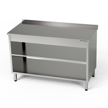 Masă de lucru din oțel inoxidabil cu 2 rafturi 140x70x85 cm | FORGAST