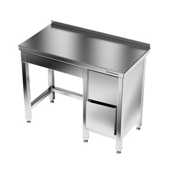 Masă de lucru din oțel inoxidabil cu bloc de sertare 180x60x85 cm | FORGAST