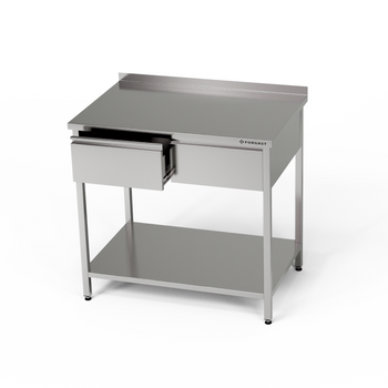 Masă de lucru din oțel inoxidabil cu sertare și raft inferior 110x60x85 cm | FORGAST