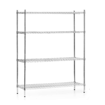 Raft de depozitare din oțel cromat, 4 rafturi, 122x45,5x180 cm pliabil | FORGAST FG15133