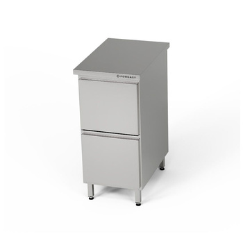 Masă de lucru din oțel inoxidabil cu bloc cu 2 sertare 40x70x85 cm | FORGAST