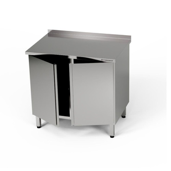 Masă de lucru din oțel inoxidabil cu dulap 90x60x85 cm | FORGAST